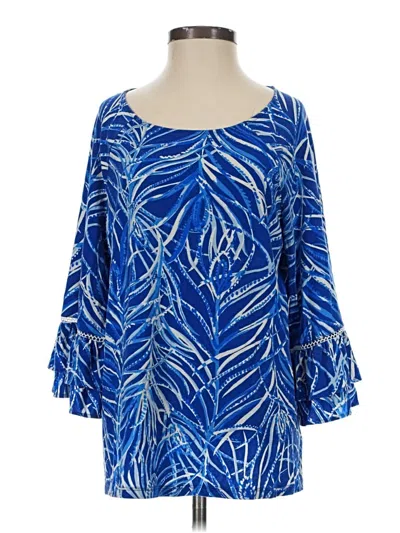 Pre-owned Lilly Pulitzer Long Sleeve Blouse In Blue