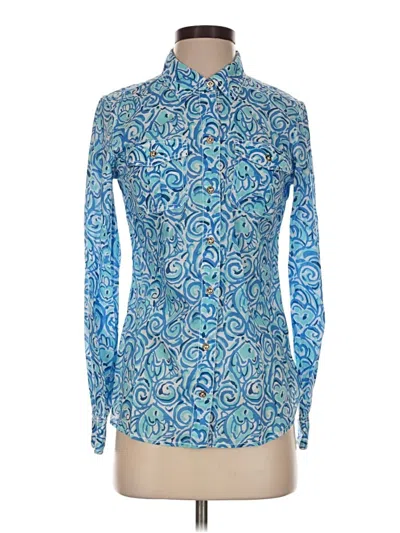 Pre-owned Lilly Pulitzer Long Sleeve Blouse In Blue