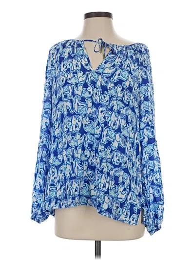 Pre-owned Lilly Pulitzer Long Sleeve Blouse In Blue