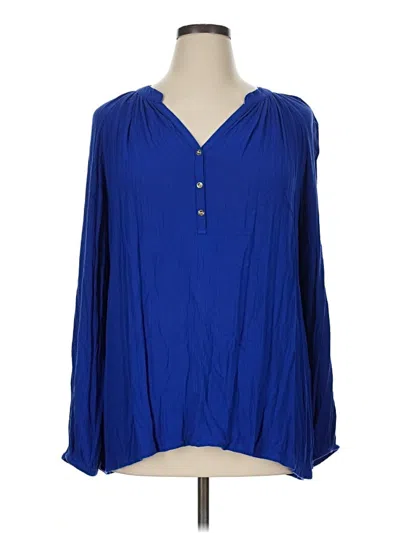 Pre-owned Lilly Pulitzer Long Sleeve Blouse In Blue