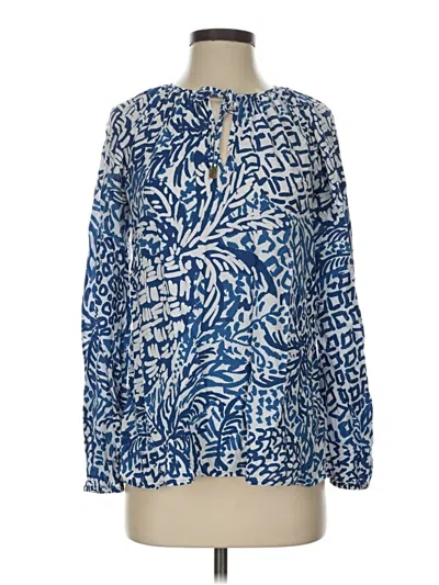Pre-owned Lilly Pulitzer Long Sleeve Blouse In Blue