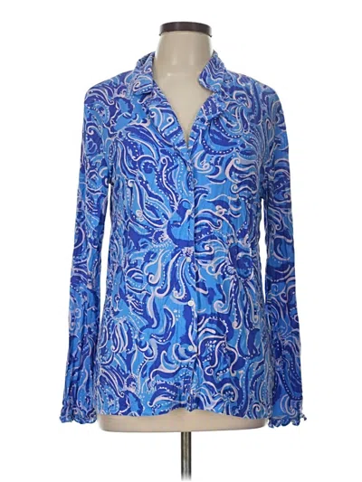 Pre-owned Lilly Pulitzer Long Sleeve Blouse In Blue