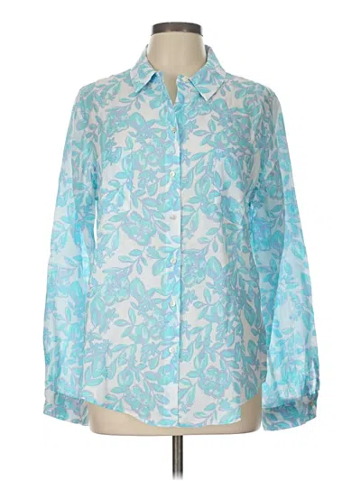 Pre-owned Lilly Pulitzer Long Sleeve Blouse In Blue