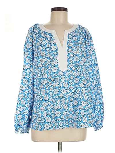 Pre-owned Lilly Pulitzer Long Sleeve Blouse In Blue