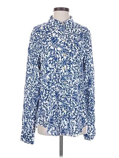Pre-owned Lilly Pulitzer Long Sleeve Blouse In Blue