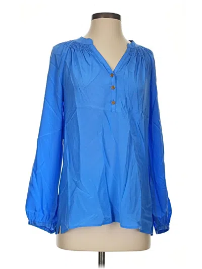 Pre-owned Lilly Pulitzer Long Sleeve Blouse In Blue