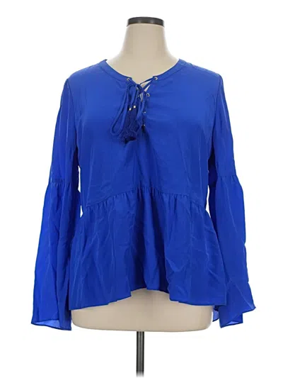 Pre-owned Lilly Pulitzer Long Sleeve Blouse In Blue