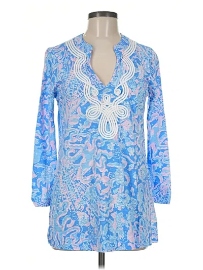 Pre-owned Lilly Pulitzer Long Sleeve Blouse In Blue