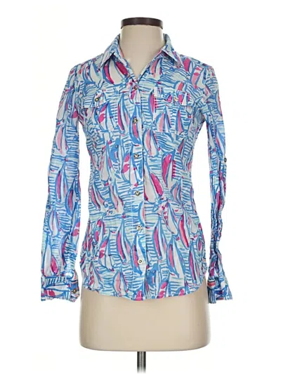 Pre-owned Lilly Pulitzer Long Sleeve Blouse In Blue
