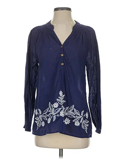 Pre-owned Lilly Pulitzer Long Sleeve Blouse In Blue
