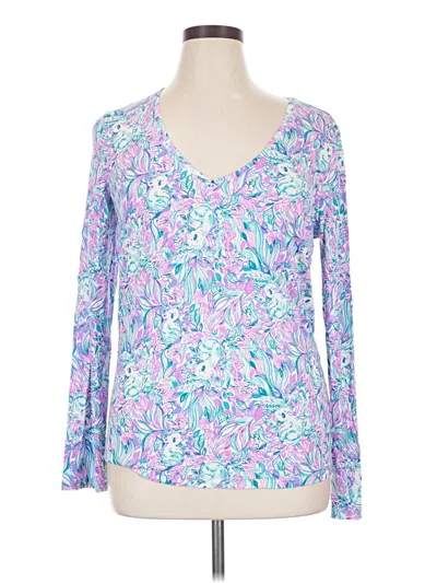 Pre-owned Lilly Pulitzer Long Sleeve Blouse In Blue