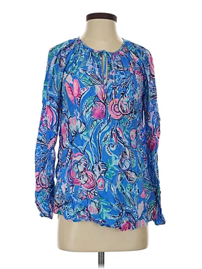 Pre-owned Lilly Pulitzer Long Sleeve Blouse In Blue