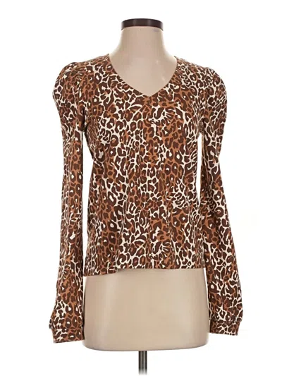 Pre-owned Lilly Pulitzer Long Sleeve Blouse In Brown
