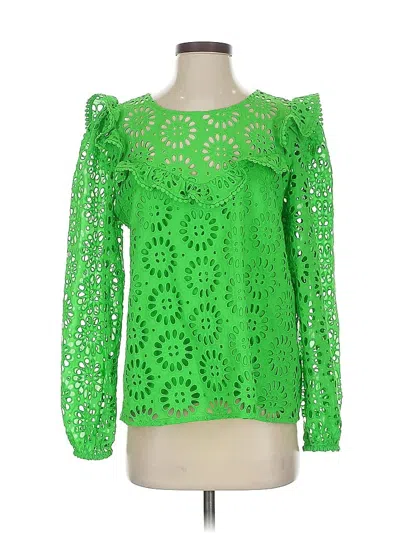 Pre-owned Lilly Pulitzer Long Sleeve Blouse In Green