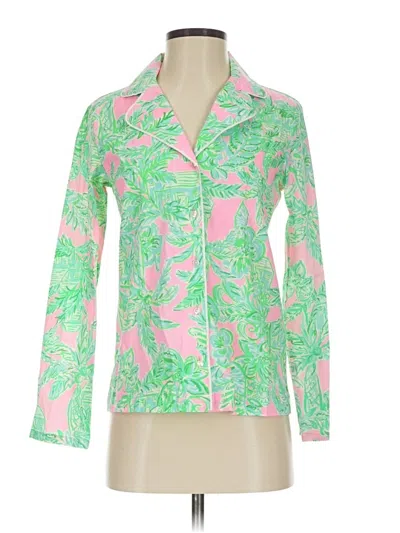 Pre-owned Lilly Pulitzer Long Sleeve Blouse In Green