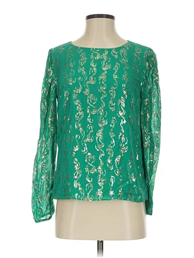 Pre-owned Lilly Pulitzer Long Sleeve Blouse In Green