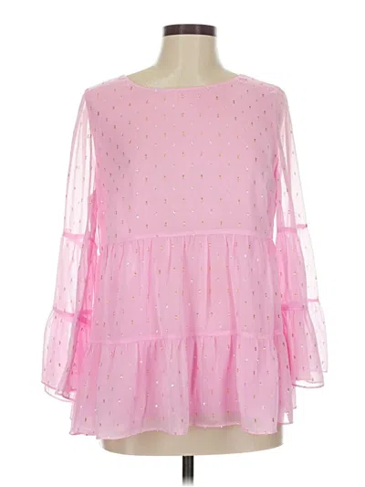 Pre-owned Lilly Pulitzer Long Sleeve Blouse In Pink