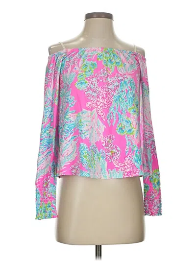 Pre-owned Lilly Pulitzer Long Sleeve Blouse In Pink