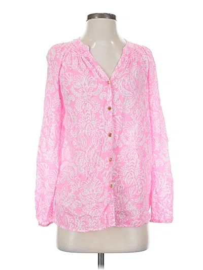 Pre-owned Lilly Pulitzer Long Sleeve Blouse In Pink