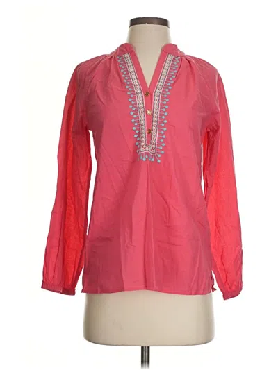 Pre-owned Lilly Pulitzer Long Sleeve Blouse In Pink