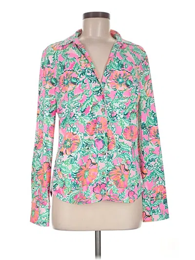 Pre-owned Lilly Pulitzer Long Sleeve Blouse In Pink