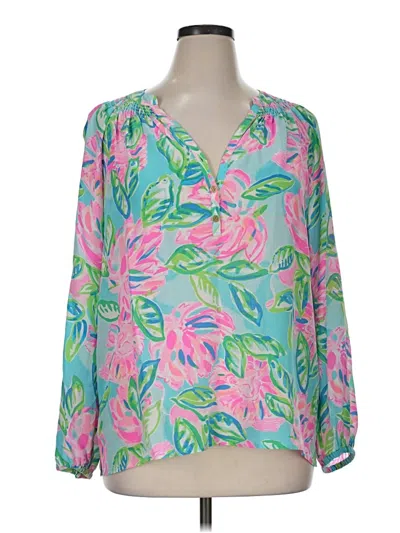 Pre-owned Lilly Pulitzer Long Sleeve Blouse In Pink