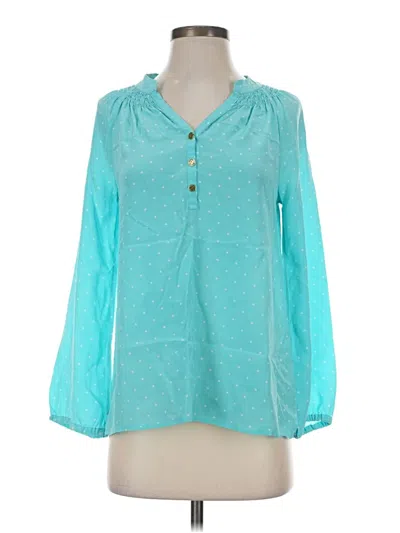Pre-owned Lilly Pulitzer Long Sleeve Blouse In Teal