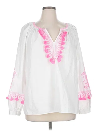 Pre-owned Lilly Pulitzer Long Sleeve Blouse In White