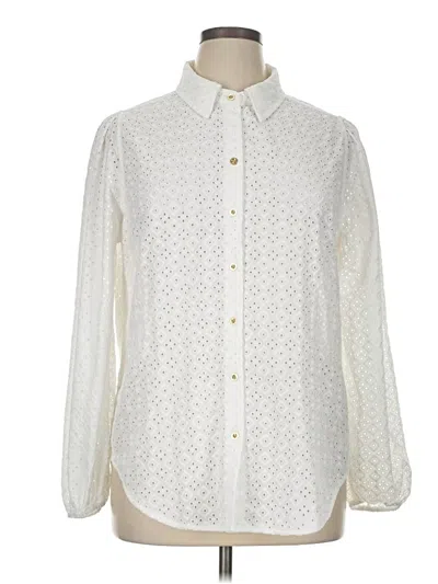 Pre-owned Lilly Pulitzer Long Sleeve Blouse In White