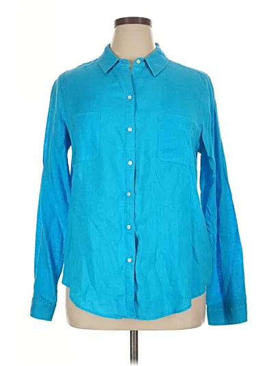 Pre-owned Lilly Pulitzer Long Sleeve Button Down Shirt In Blue
