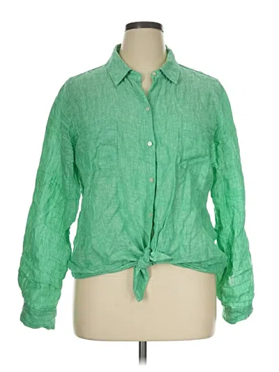 Pre-owned Lilly Pulitzer Long Sleeve Button Down Shirt In Green