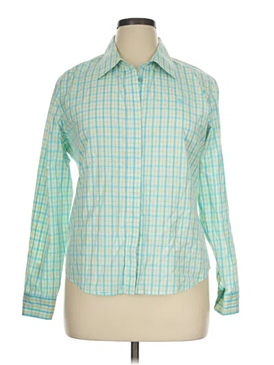 Pre-owned Lilly Pulitzer Long Sleeve Button Down Shirt In Teal