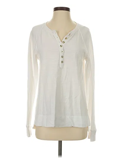 Pre-owned Lilly Pulitzer Long Sleeve Henley Shirt In Ivory