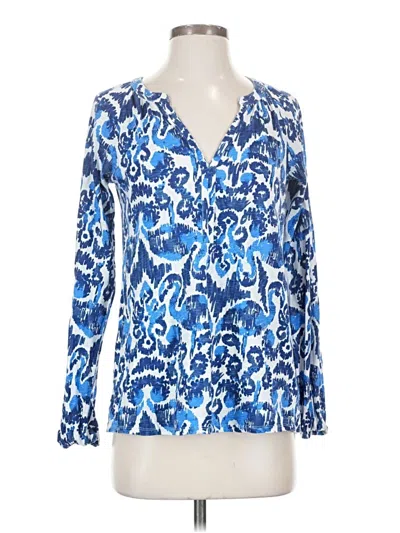 Pre-owned Lilly Pulitzer Long Sleeve Polo Shirt In Blue