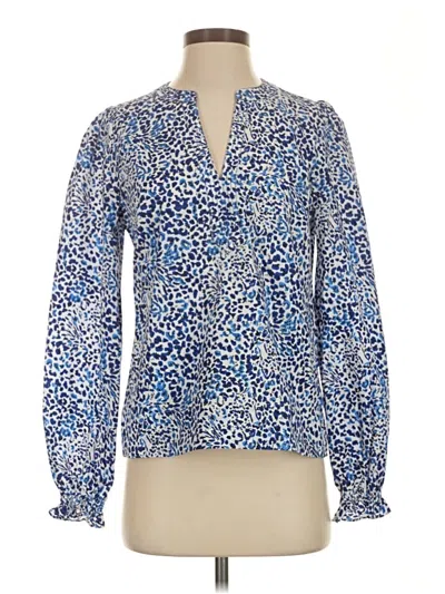 Pre-owned Lilly Pulitzer Long Sleeve Polo Shirt In Blue