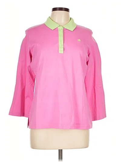 Pre-owned Lilly Pulitzer Long Sleeve Polo Shirt In Pink