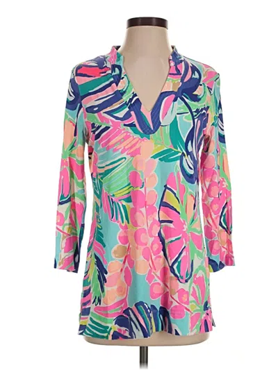 Pre-owned Lilly Pulitzer Long Sleeve Polo Shirt In Pink