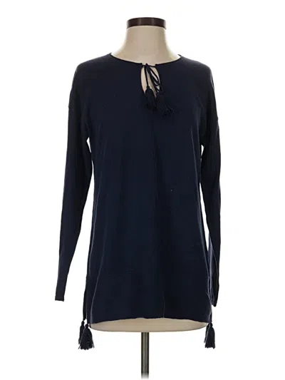 Pre-owned Lilly Pulitzer Long Sleeve Top Blue Crew Neck Tops