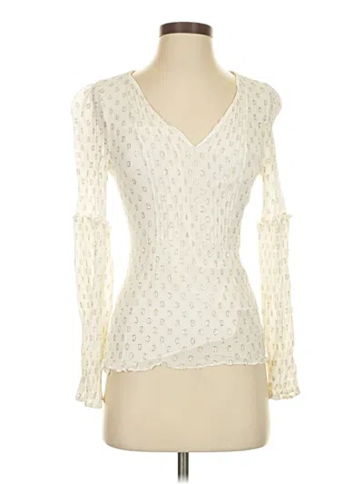 Pre-owned Lilly Pulitzer Long Sleeve Top Ivory Sweetheart Neckline Tops In White
