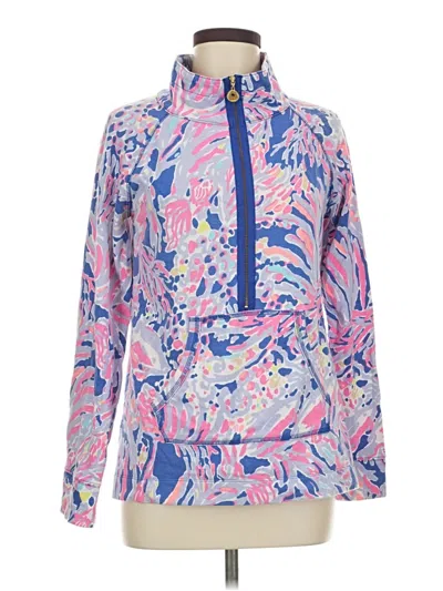 Pre-owned Lilly Pulitzer Long Sleeve Top Pink High Neck Tops