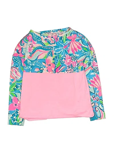 Pre-owned Lilly Pulitzer Kids' Long Sleeve Top Pink Mock Neckline Tops
