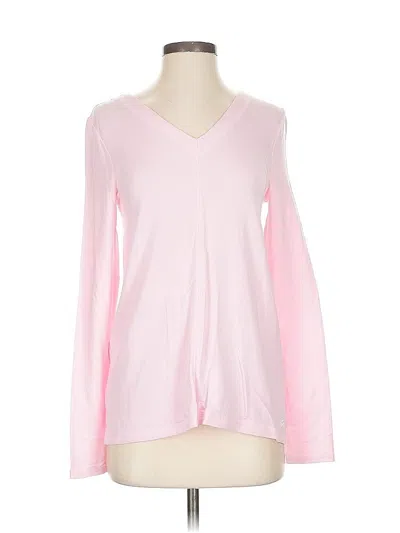 Pre-owned Lilly Pulitzer Long Sleeve Top Pink V Neck Tops