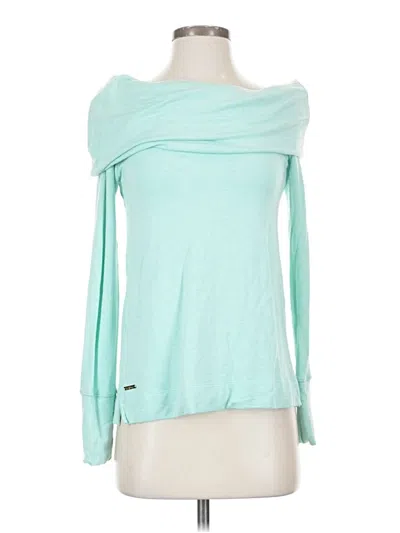 Pre-owned Lilly Pulitzer Long Sleeve Top Teal Cowl Neck Tops