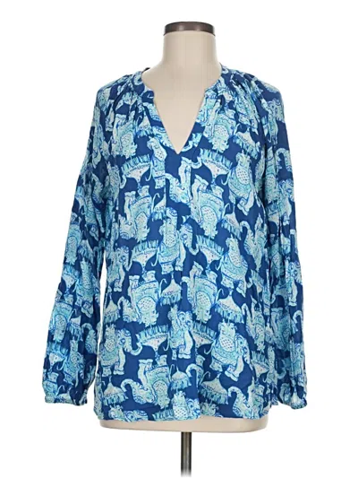 Pre-owned Lilly Pulitzer Long Sleeve T-shirt In Blue