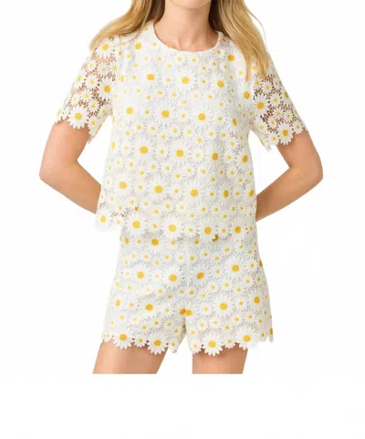 Lilly Pulitzer Louise Top In Resort White Fresh As A Daisy Lace