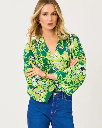 Lilly Pulitzer Lourdes Long Sleeve Top In Green