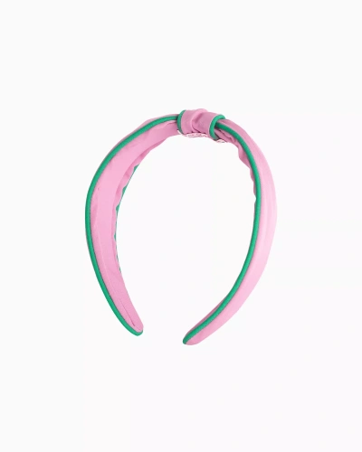 Lilly Pulitzer Low Knot Headband In Spearmint X Conch Shell Pink
