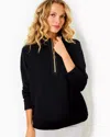 Lilly Pulitzer Luxletic Ashlee Half-zip Pullover In Noir