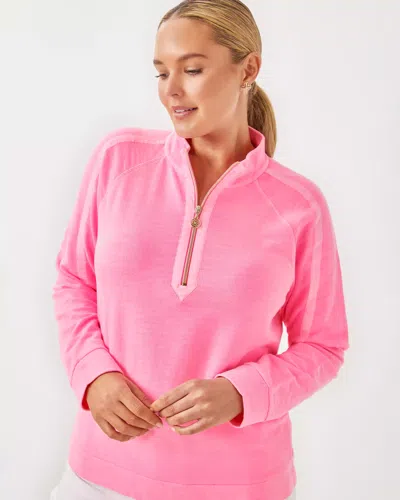 Lilly Pulitzer Luxletic Ashlee Half-zip Pullover In Rousseau Pink