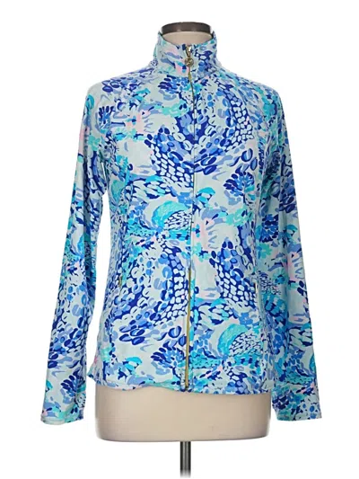Pre-owned Lilly Pulitzer Luxletic Cardigan Sweater In Blue